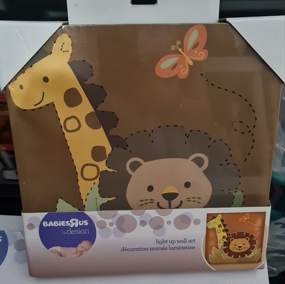 🎉SALE!!! Light Up BabiesRUs Giraffe & Monkey Wall Art  NIB - Picture 1 of 3